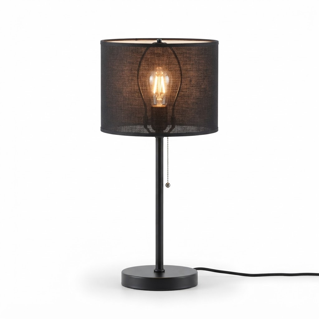 Lámpara de mesa Firenze negra 1 luz E27
