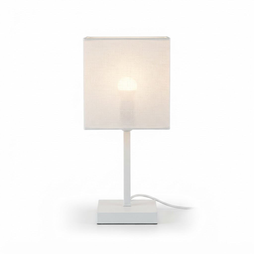 Lámpara de mesa Quad blanca 1 luz E27