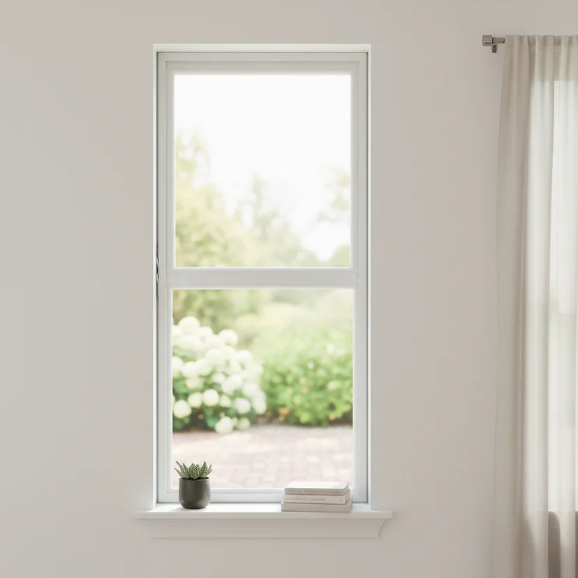 Ventana guillotina PVC vidrio simple 60 x 110 x 3.5 cm