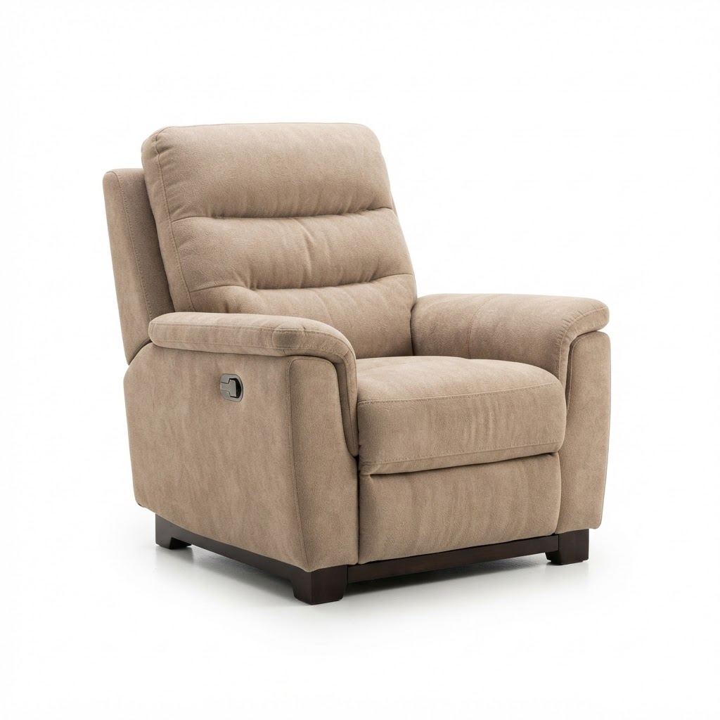 Sillón individual reclinable Portofino de microfibra beige