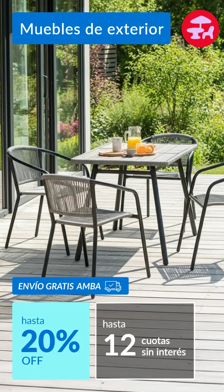 Muebles de exterior hasta 20% off 